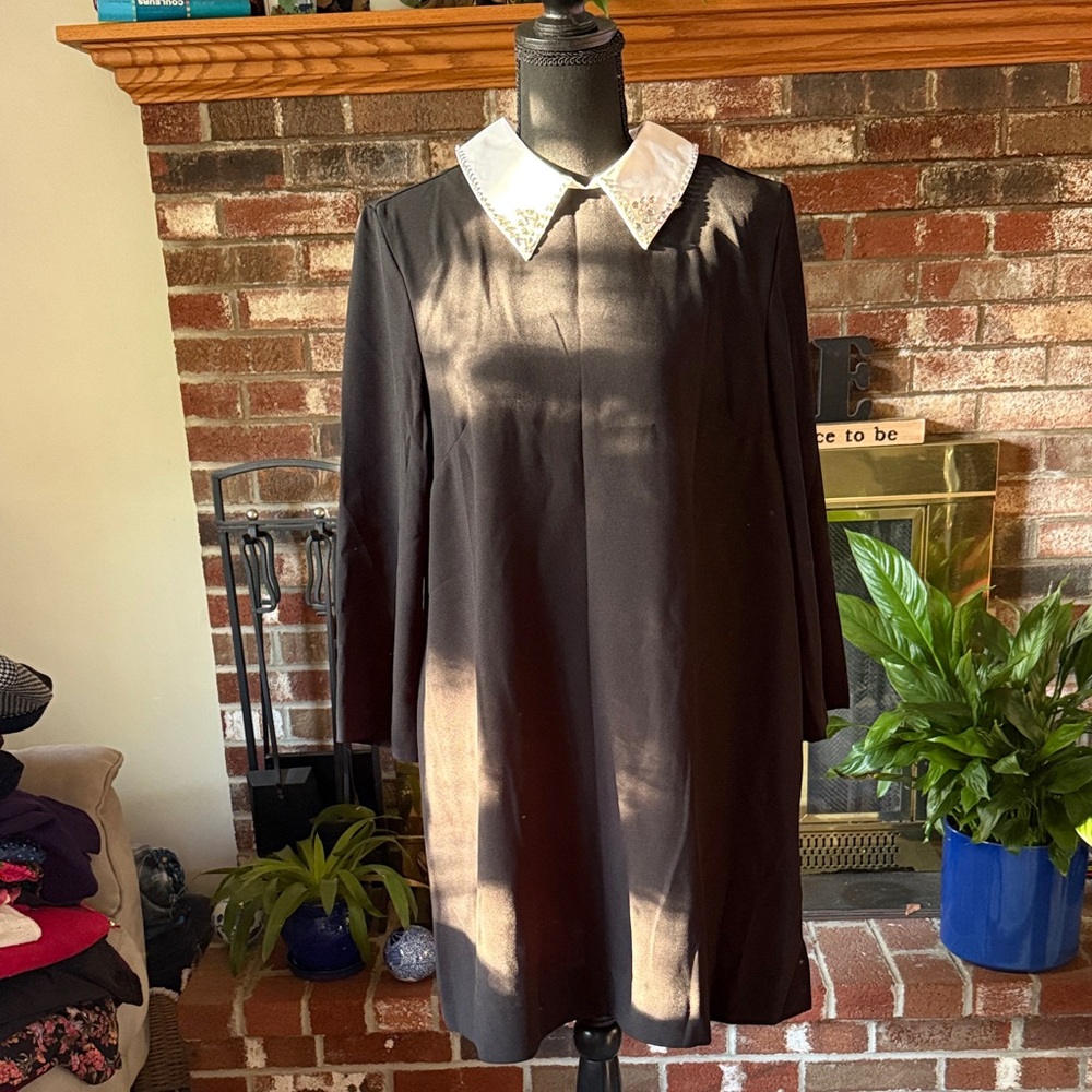 Black Dress with White Collar #A